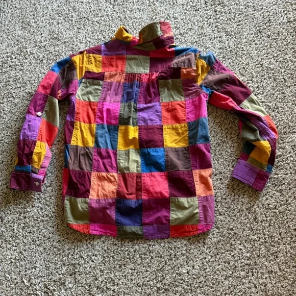 Land’s End Rainbow Colorful Button Down XSP - Picture 3 of 3